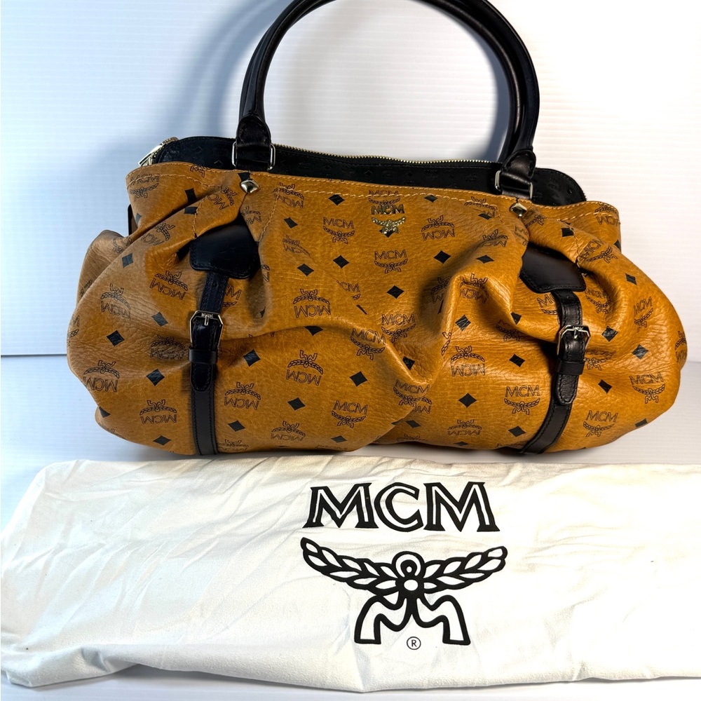 MCM Cognac Visetos Tote Bag